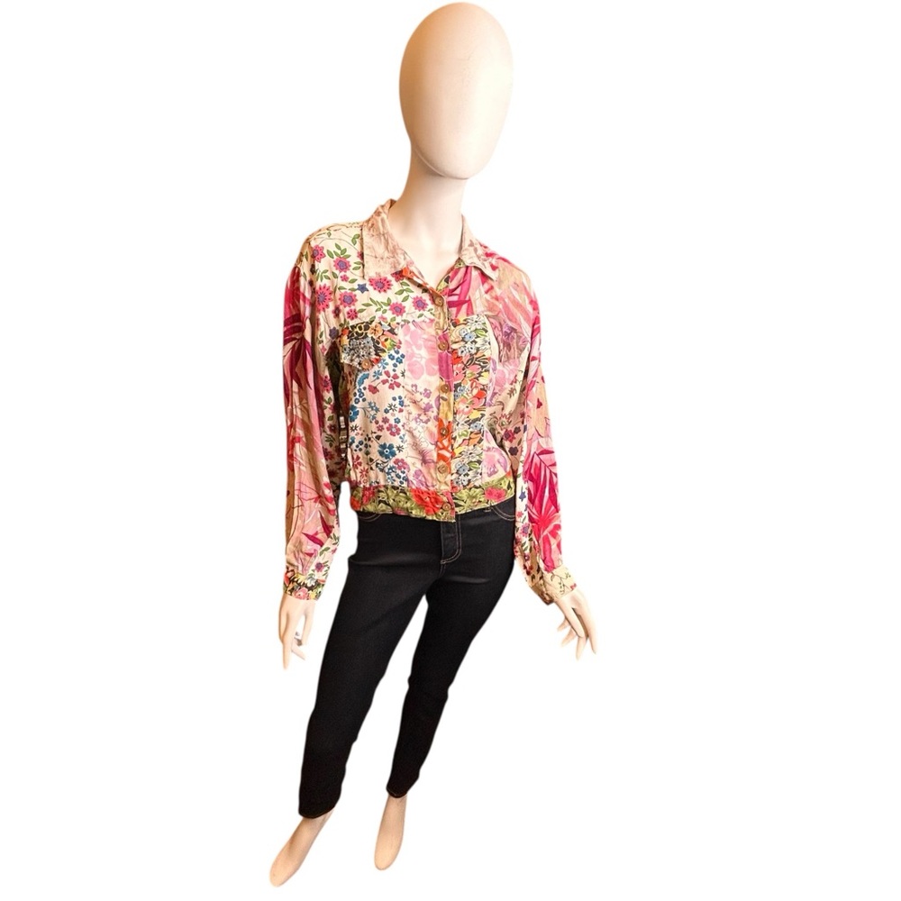 Vintage Y2K Sacred Threads Patchwork Shirt Jacket Large NWT